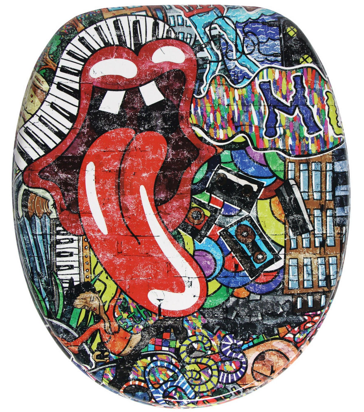 WC-SITZ Graffiti - Rot, Holzwerkstoff (38/6/47cm) - Sanilo