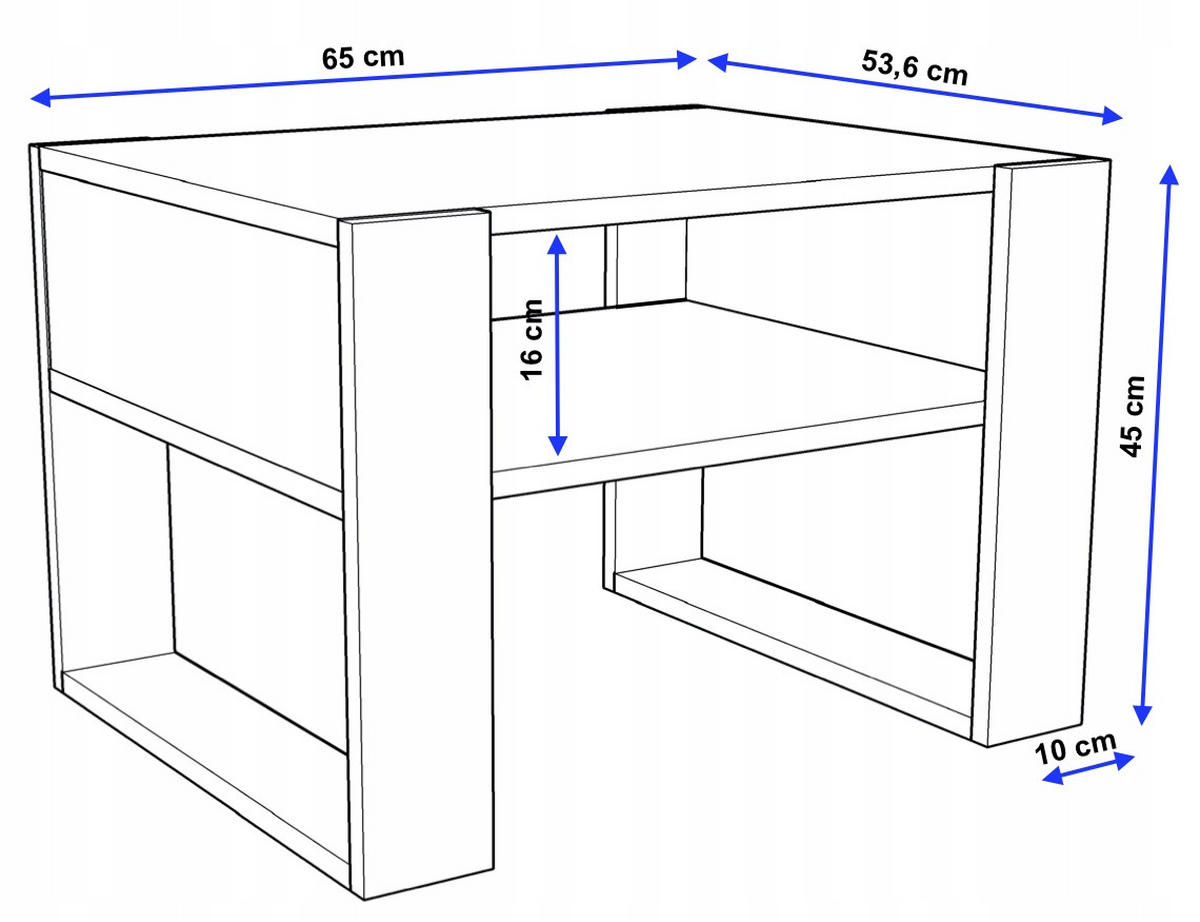 COUCHTISCH Karo65 65/45/53,6 - Weiß, Holzwerkstoff (54/65/45cm) - RAUMHIRSCH FURNITURE