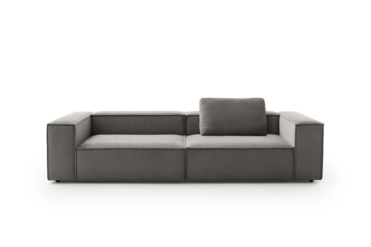 SOFA CARMO Anthrazit Cord - Anthrazit/Schwarz, Kunststoff/Textil (306/68/118cm) - KAWOLA