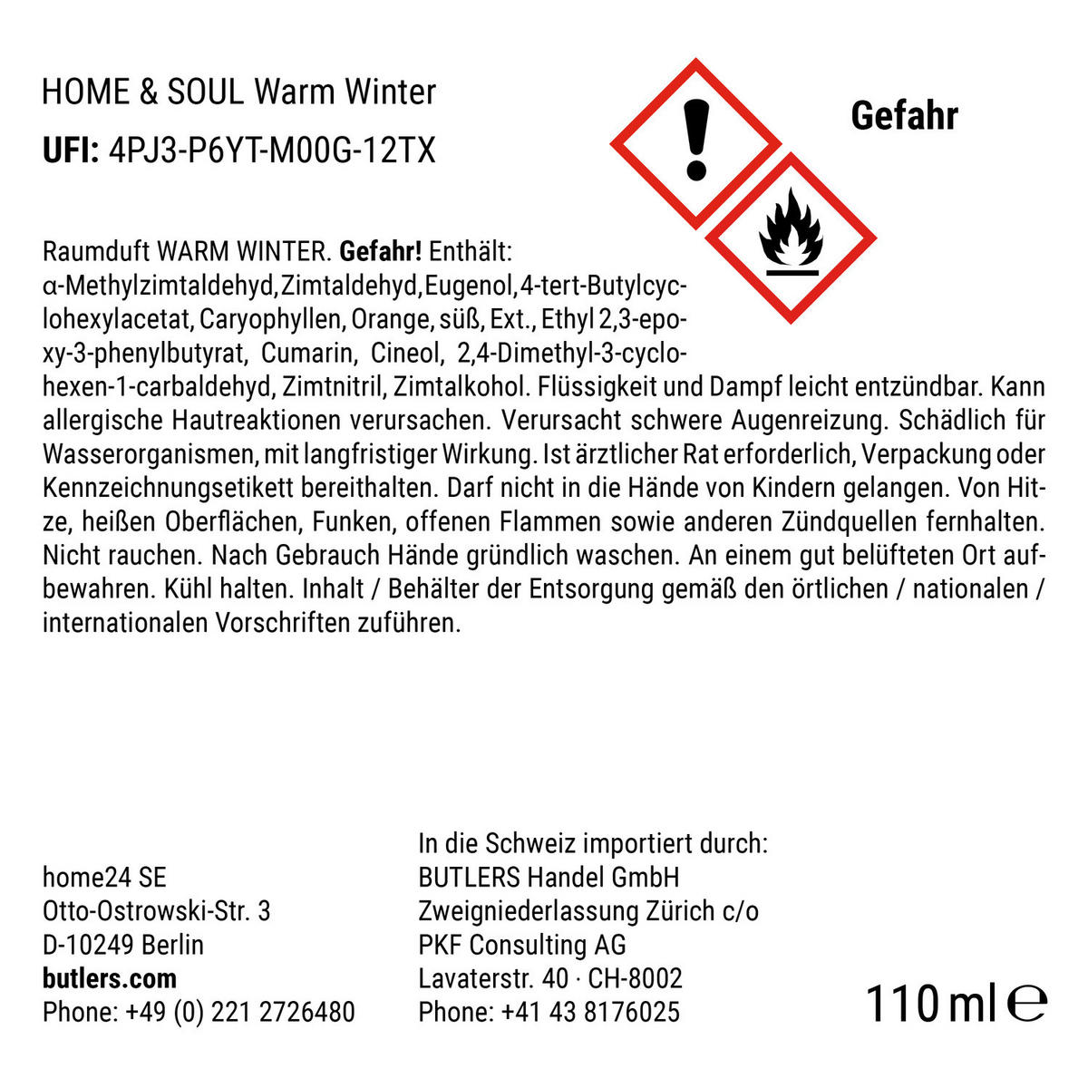 RAUMDUFT Home & Soul X Warm Winter - Rot, Glas (5/19/5cm) - Butlers