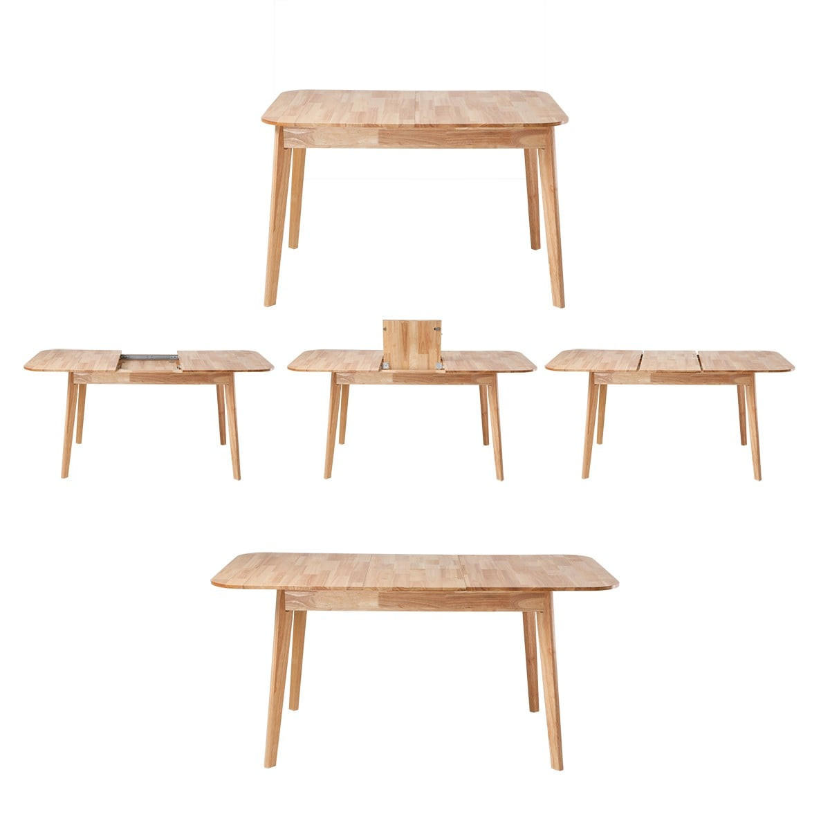 ESSTISCH Ausziehbarer 120-160 cm aus Gummibaumholz 80/75/120-160 cm - Nussbaumfarben, Holz (86.5/80/75cm) - Calicosy