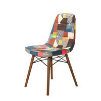 STUHL DENVER mit Holzbeinen - Blau/Multicolor, Holz/Textil (46/85/46cm) - Stuhlmann