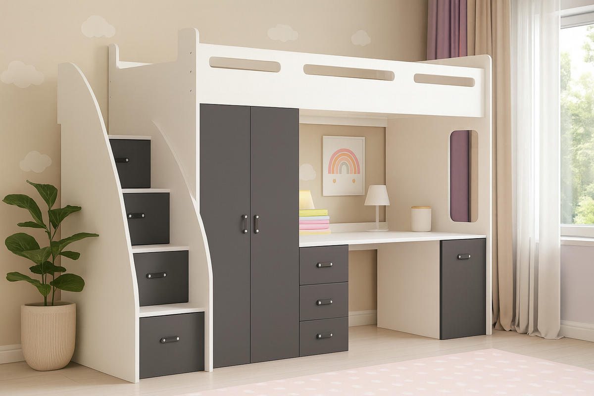 KINDERBETT Zuzia plus grau - Grau, Holzwerkstoff - roe furniture