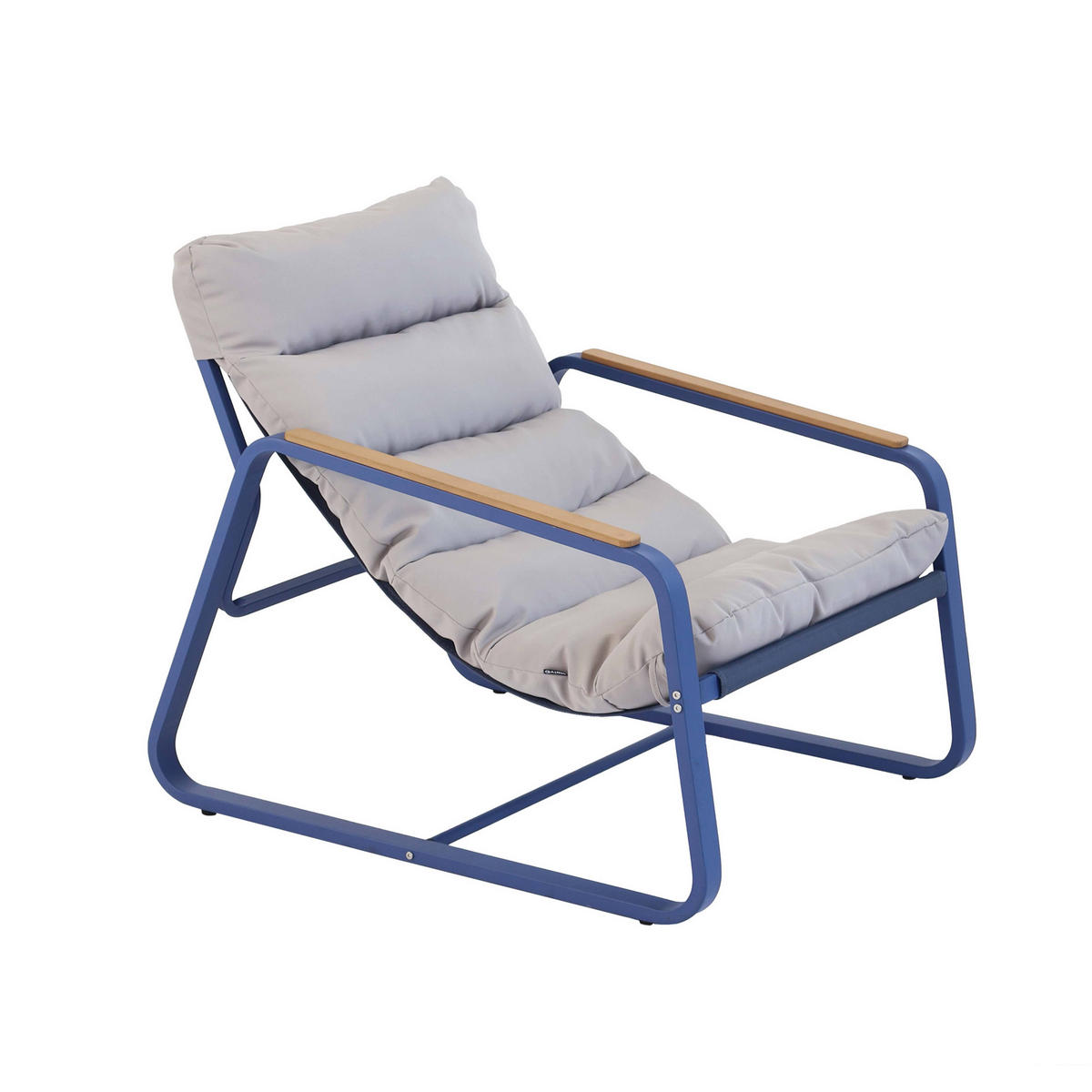 GARTEN-RELAXSESSEL mit Fußstütze, Pazifikblau - Blau, Textil (72/77/91cm) - Oviala
