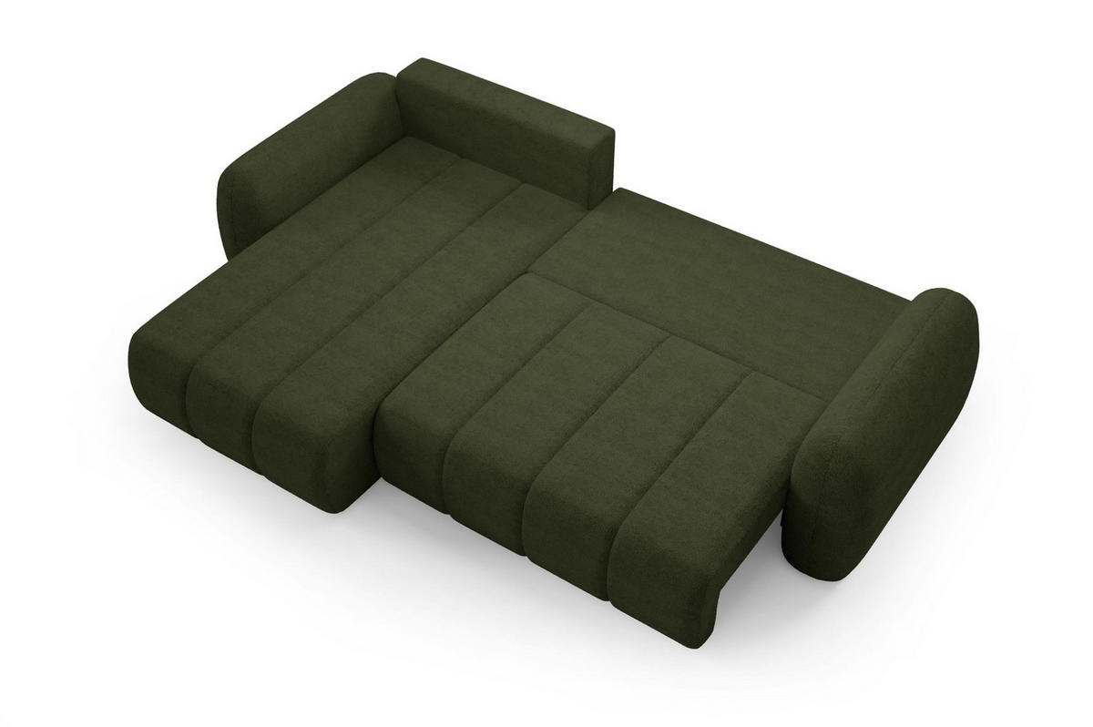 ECKSOFA Caria Mit Schlaffunktion - Grün, Holzwerkstoff/Textil (304/190cm) - Fun Möbel