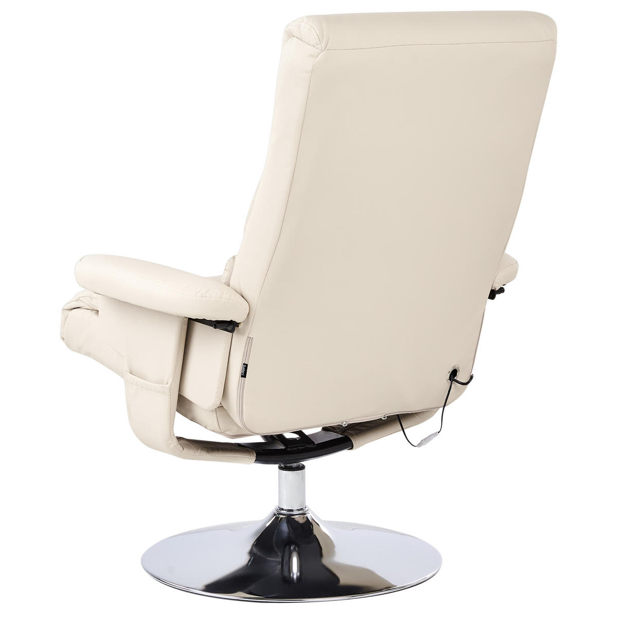 MASSAGESTUHL mit Fußstütze Kunstleder Hellbeige Legend - Beige, Kunststoff (76/100/58cm) - Beliani