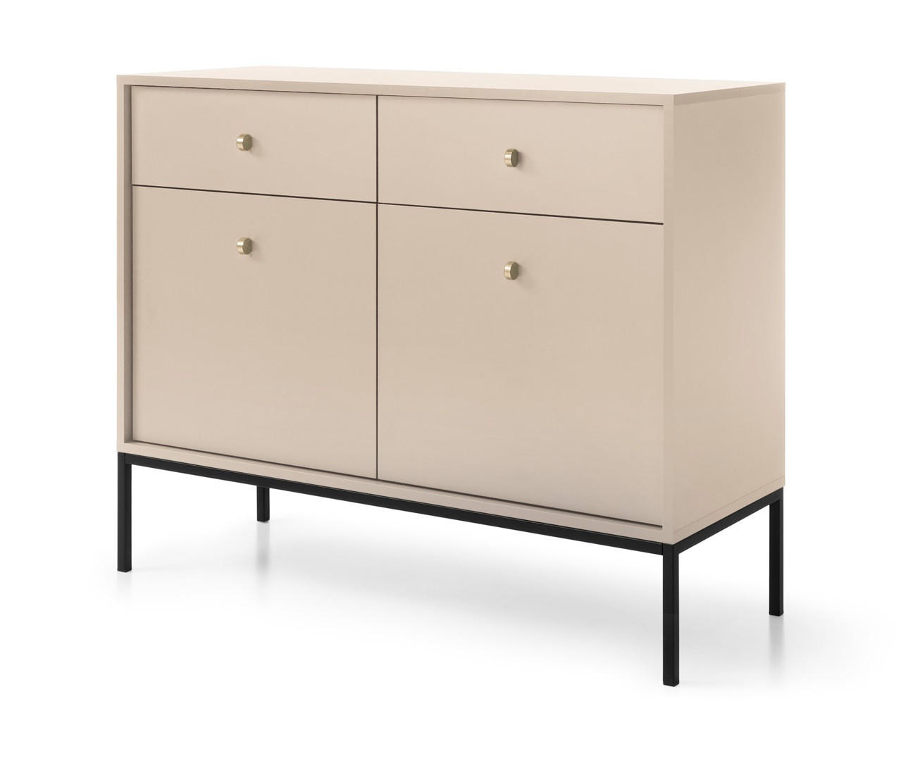 Emporius Kommode Beige, Schwarz 104x83x39 cm