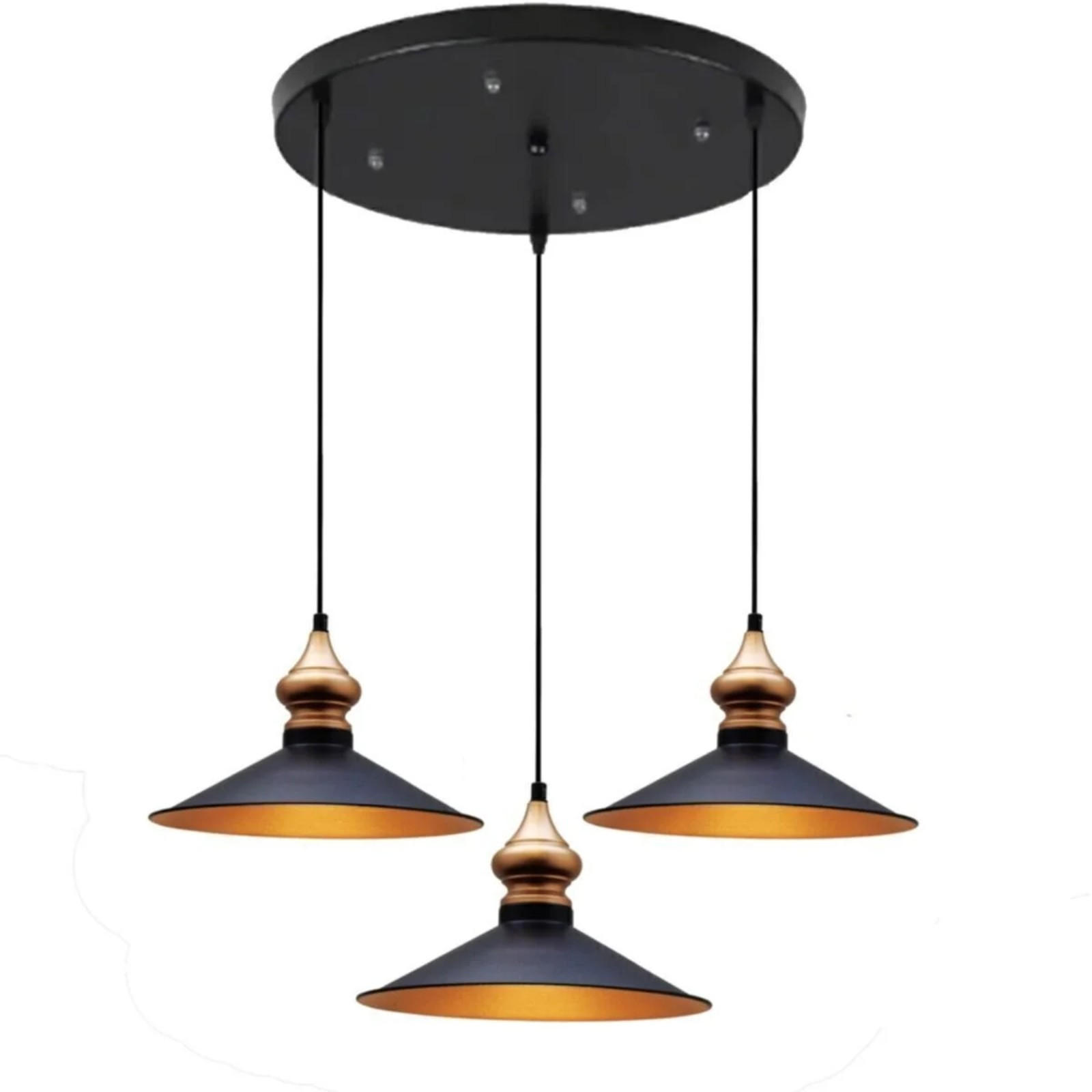 PENDELLEUCHTE Linearit�t 3-tlg - Schwarz, Metall (35/35/23cm) - Bamyum