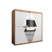 SCHWEBETÜRENSCHRANK 200/200/62 2-türig - Silberfarben/Eiche Artisan, Holz/Kunststoff (200/200/62cm) - Abiks Möbel