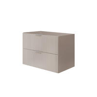 WASCHBECKUNTERSCHRANK, Kaschmir, 80 x 57 x 46 cm, silberner Griff, ohne Arbeitsplatte - Beige/Silberfarben, Holzwerkstoff (80/57/46cm) - 3XE LIVING