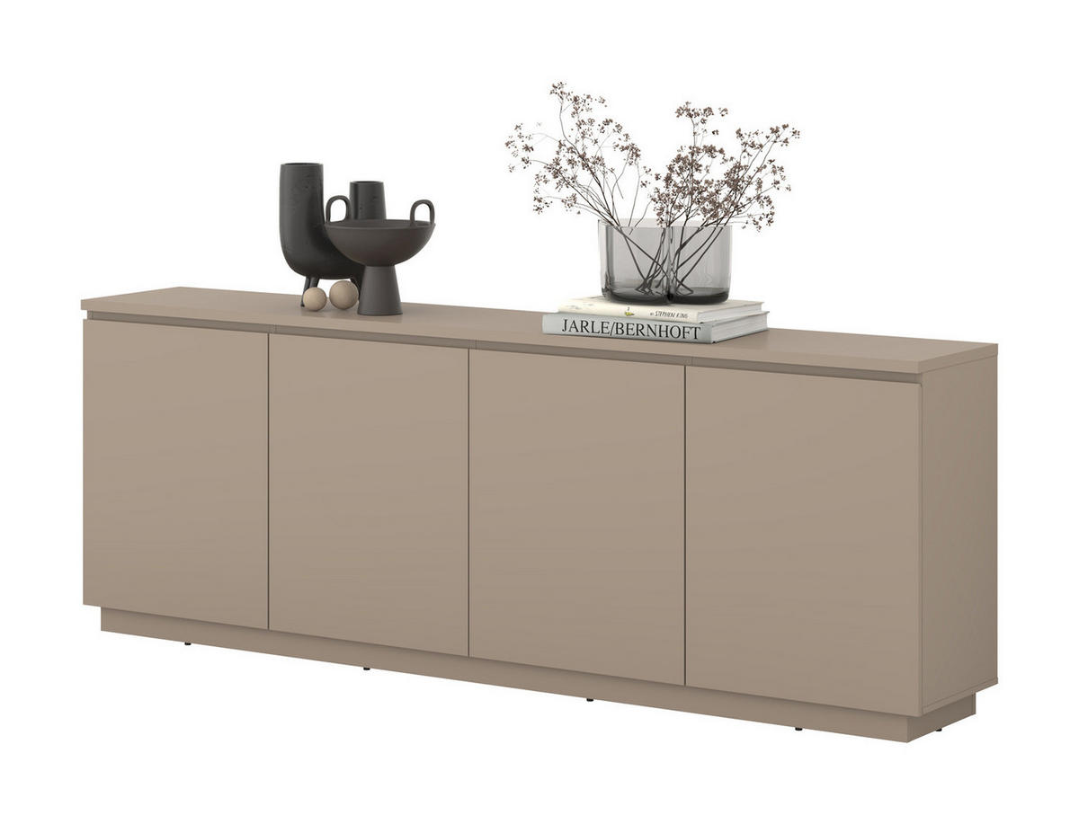 SIDEBOARD mit 4 Türen - Sandgrau - Braun, Holzwerkstoff (200/72/35cm) - home24