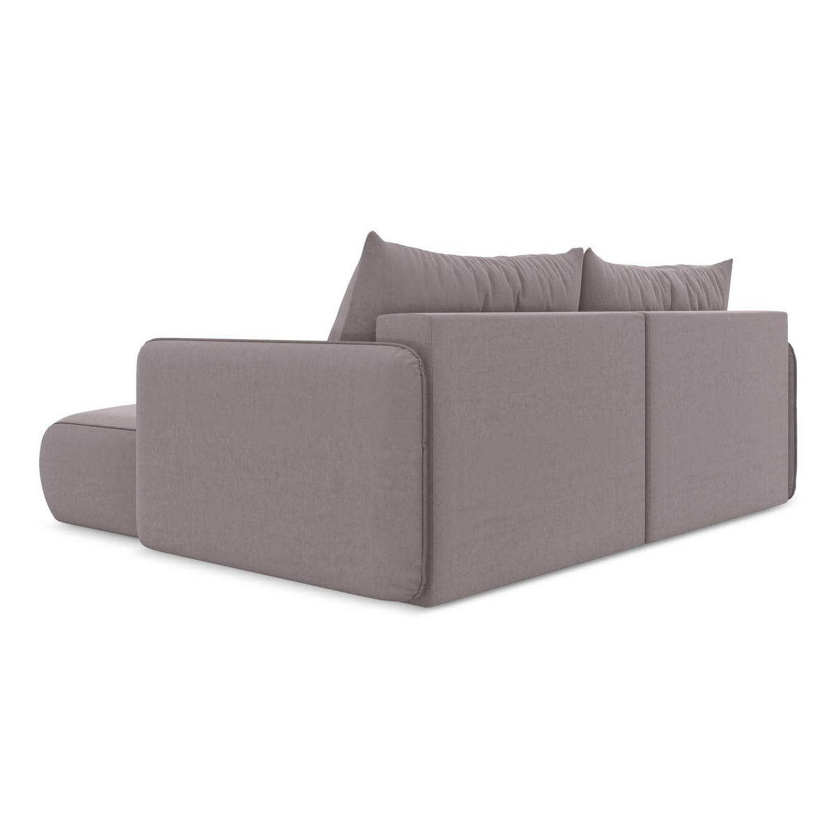 ECKSOFA mit Schlaffunktion Samt Stoff Violett - Lila/Flieder, Kunststoff/Textil (207/148cm) - LaMiaSofa