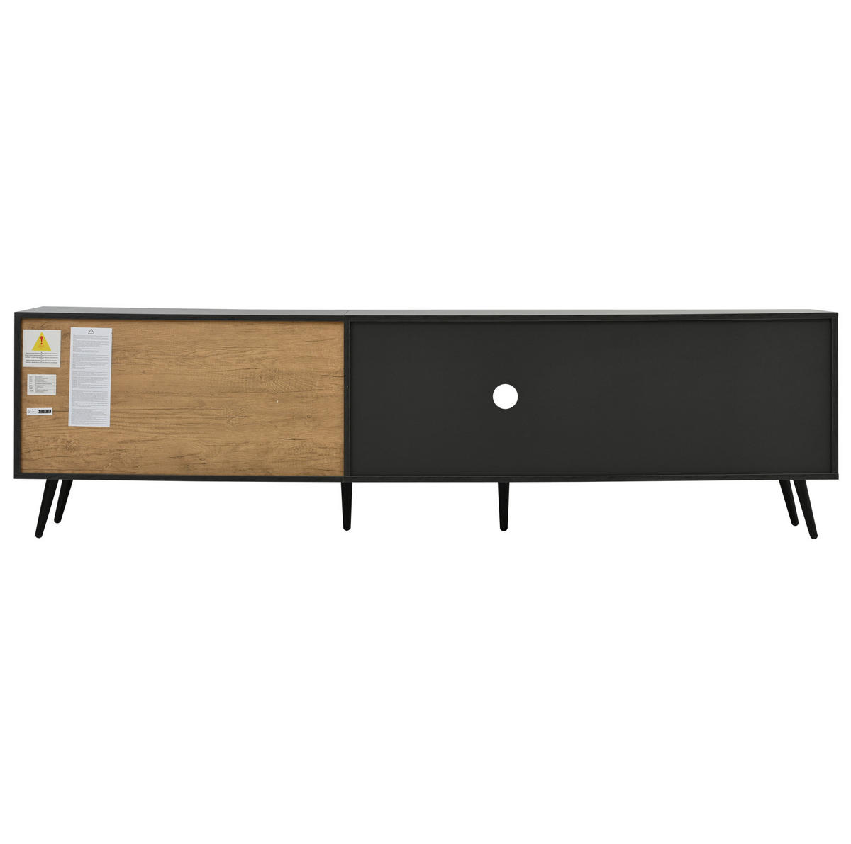 TV-LOWBOARD 200/40/55,5 cm mit 3 Türen und Kabeldurchlass - Grau, Holzwerkstoff (200/55.5/40cm) - BEAOK