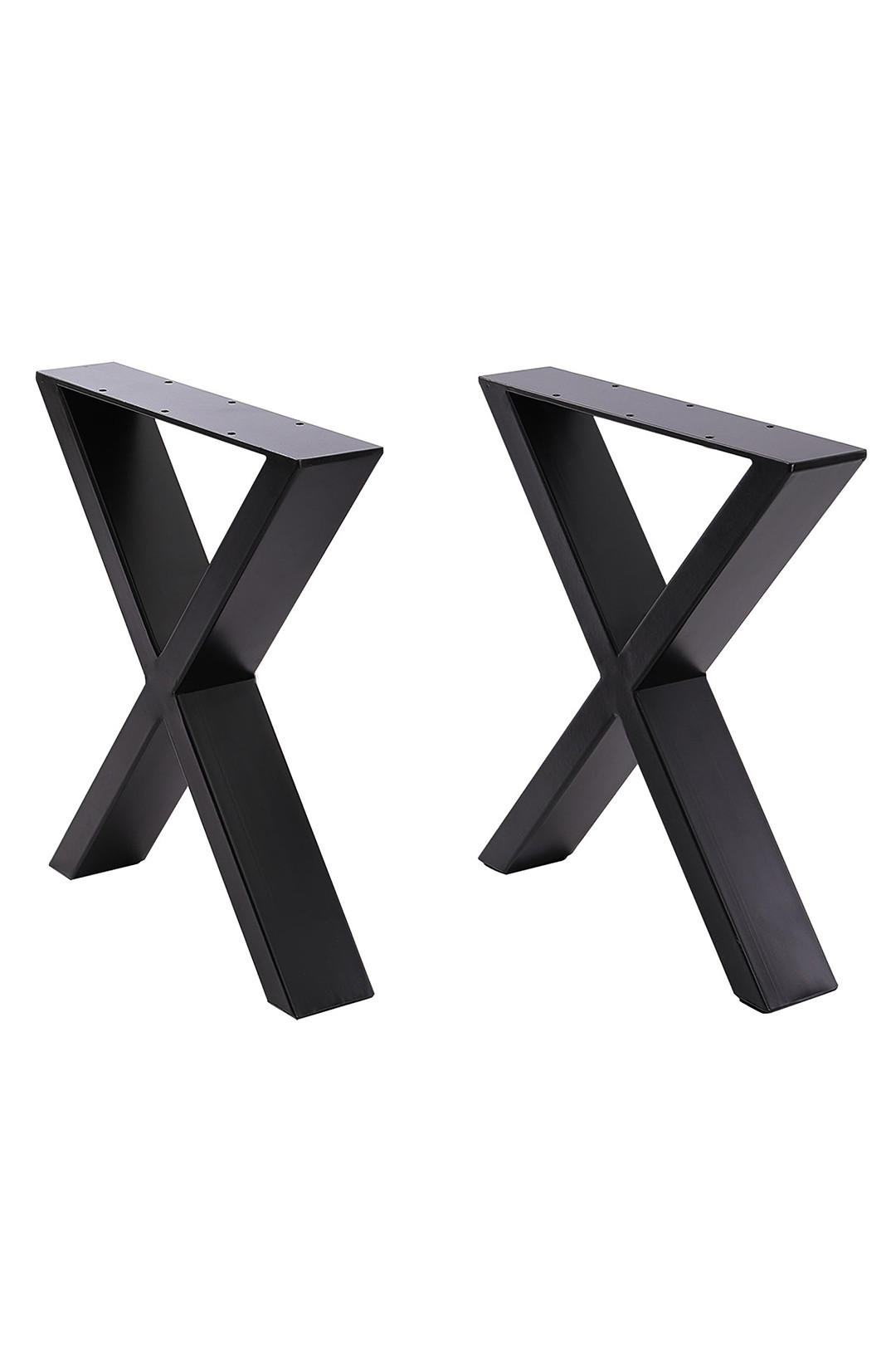 TISCHBEINE 2-tlg Set X-förmige aus Eisen in Schwarz 71-cm hohe 50 x 7 x 71 cm - Schwarz, Metall (50/71/7cm) - Livingandhome