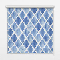 VNÚTORNÁ roleta - okenná roleta - roleta - 100x100 cm - Maľovaný vzor - modrá, plast (100/100/0.5cm) - TULUP