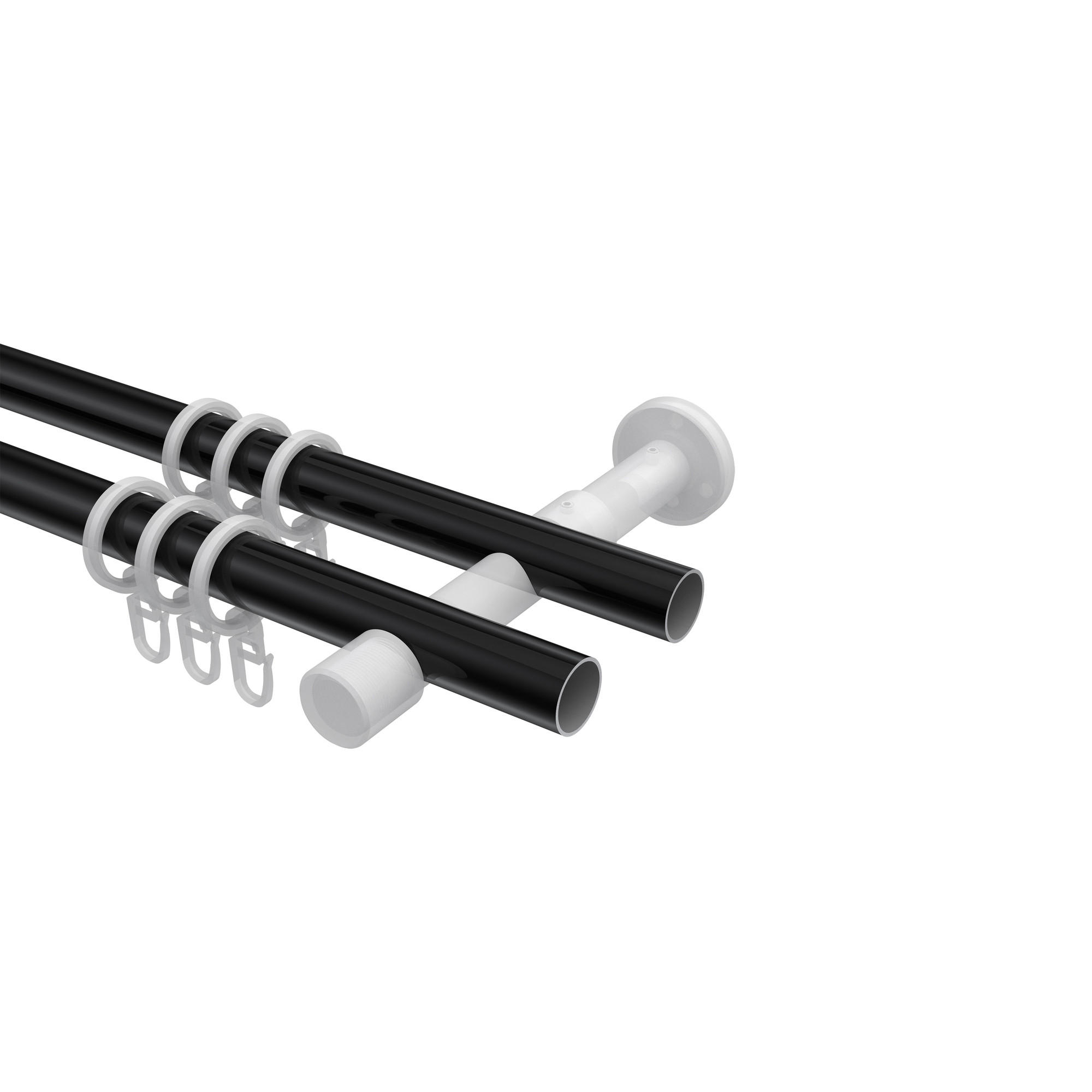 Thumbnail - Interdeco Gardinenstangen-Set, Schwarz, Metall, 240 cm, Wohntextilien, Gardinen & Vorhänge, Gardinen-Stangen