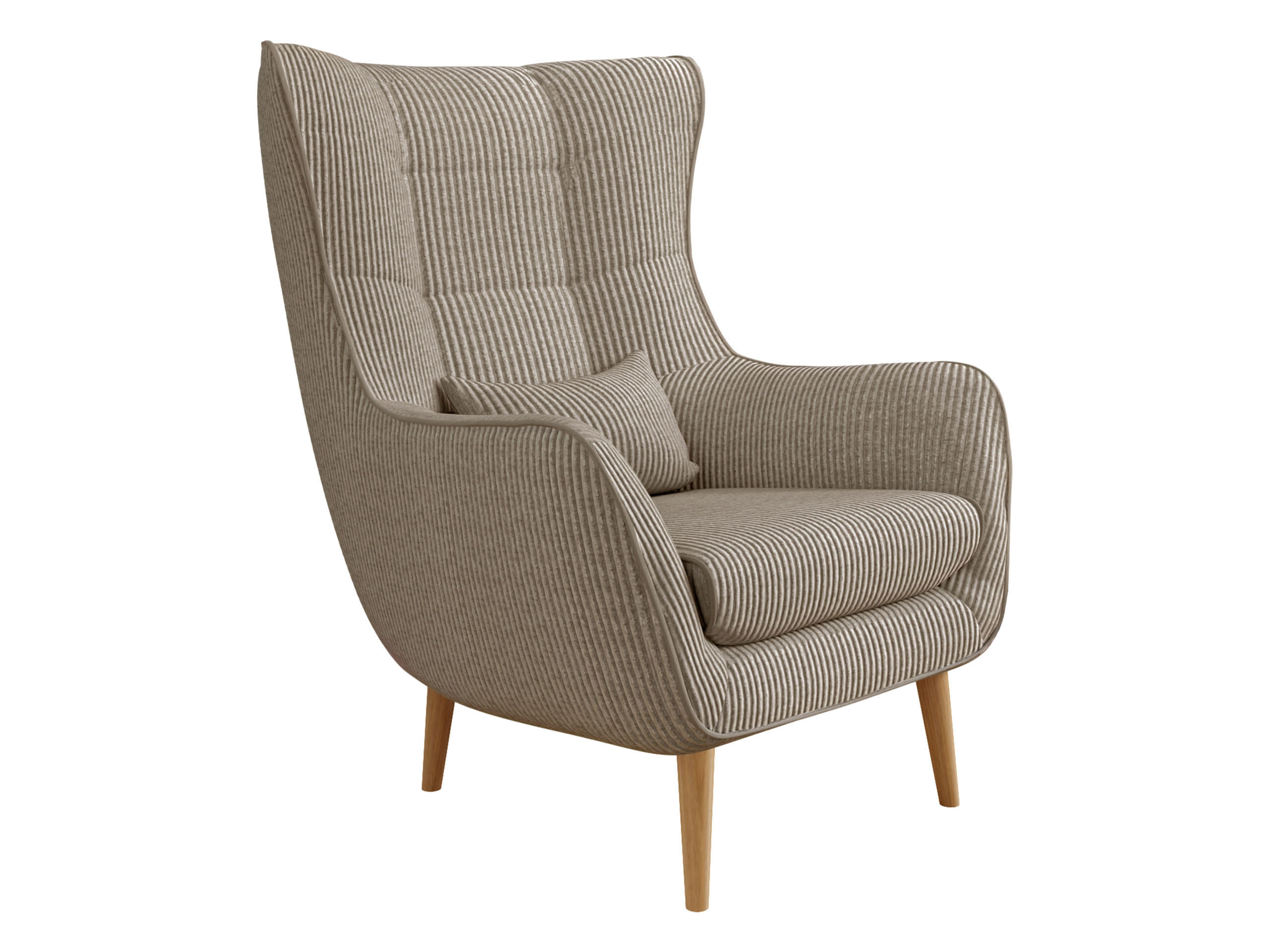 SESSEL Estjano Cord - Hellbraun/Beige, Holz (80/106/95cm) - MIRJAN24