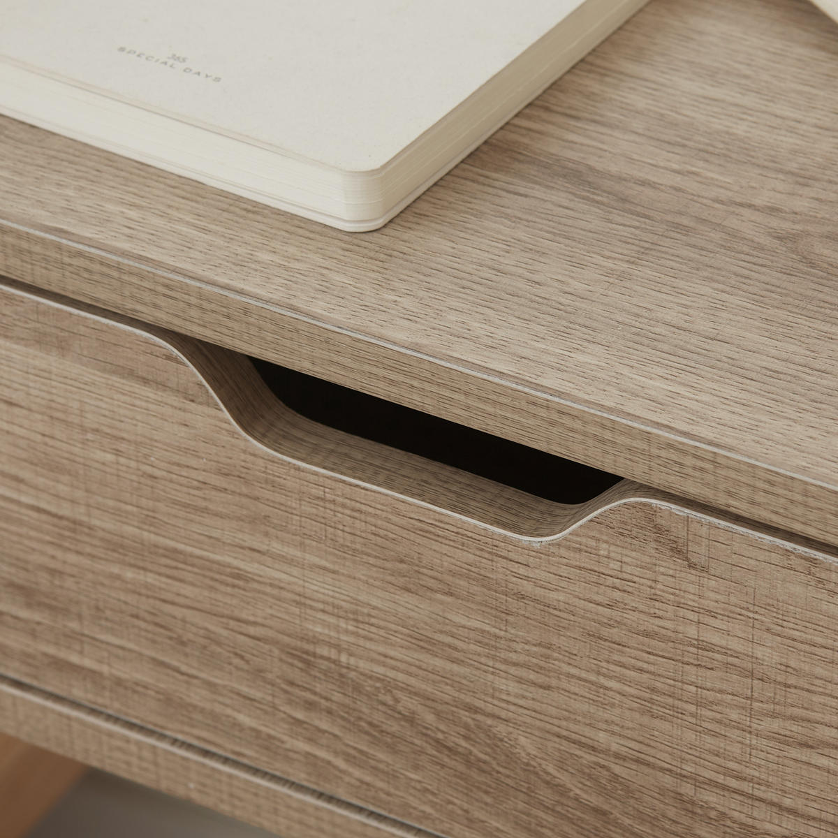 NACHTTISCH Braun Spanplatte hängend mit Schublade 2er-Set - Naturfarben, Holzwerkstoff (40/19.5/30cm) - PANGIVO