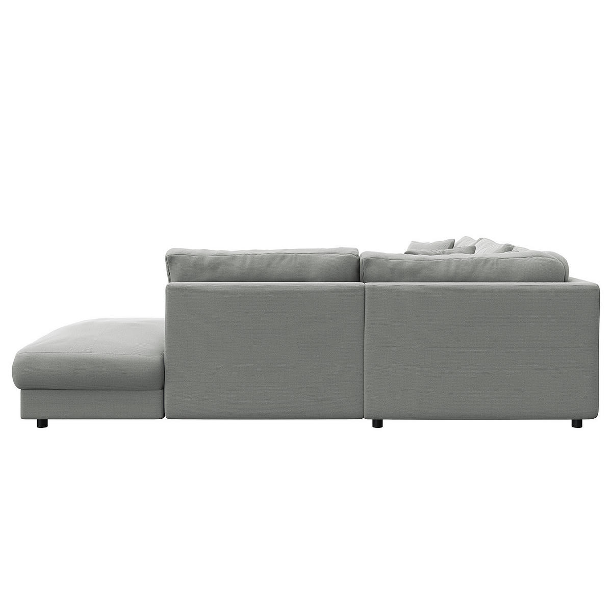 ECKSOFA mit Ottomane - Schwarz/Grau, Holz/Kunststoff (267/254cm) - home24