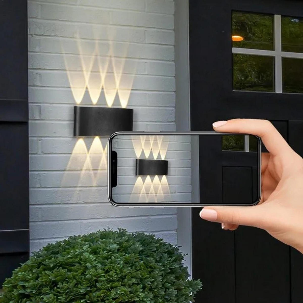 LED-WANDLEUCHTE Beam 22/8/4.5 cm - Schwarz, Metall (8/4.5/22cm) - ZMH