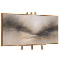 GEMÄLDE Nebliger Morgen Schattenfugenrahmen Eichefarben 140x70 cm - Eichefarben, Holz (140/70cm) - YS-art gallery