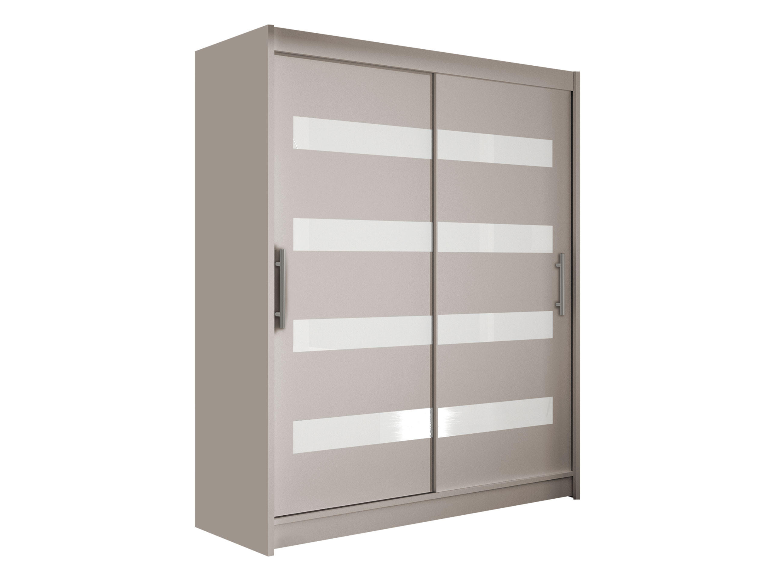 SCHWEBETÜRENSCHRANK Westa IV - Kaschmir/Silberfarben, Holzwerkstoff/Metall (150/200/58cm) - MIRJAN24