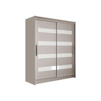 SCHWEBETÜRENSCHRANK Westa IV - Kaschmir/Silberfarben, Holzwerkstoff/Metall (150/200/58cm) - MIRJAN24