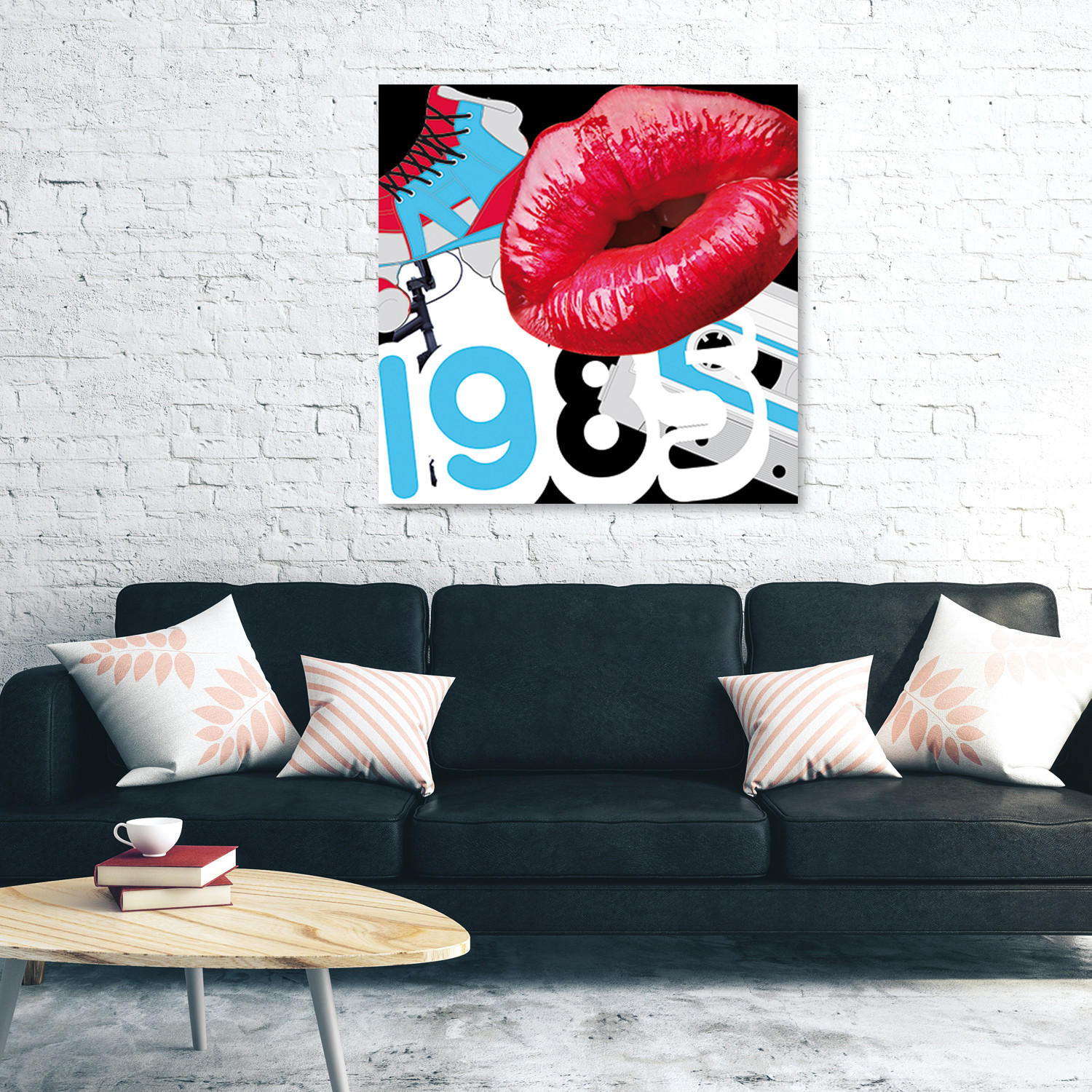 WANDBILD abstrakt rot - Rot, Textil (50/50cm) - Feeby