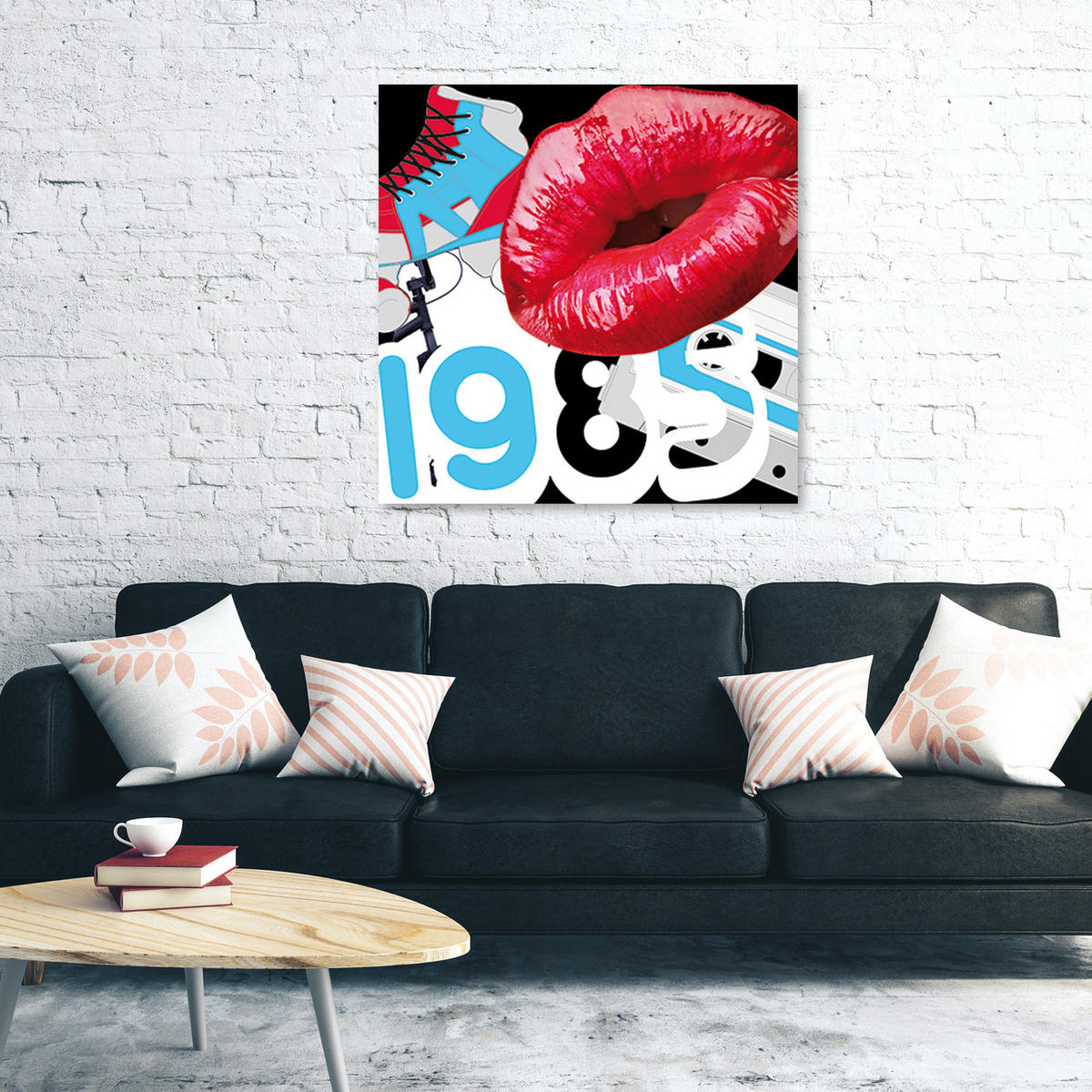 WANDBILD abstrakt rot - Rot, Textil (50/50cm) - Feeby