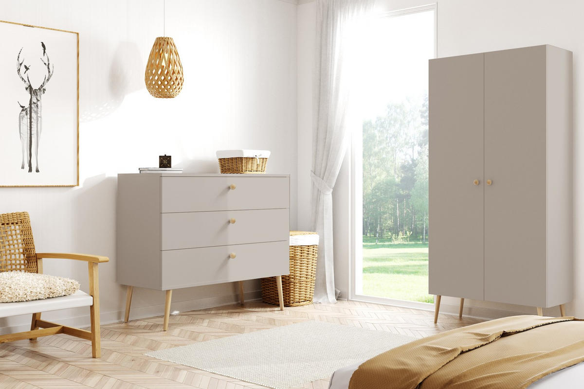KOMMODE Ikon Kaschmir, mit Schubladen - Kaschmir/Beige, Holz/Holzwerkstoff (100/85/41cm) - Bettso
