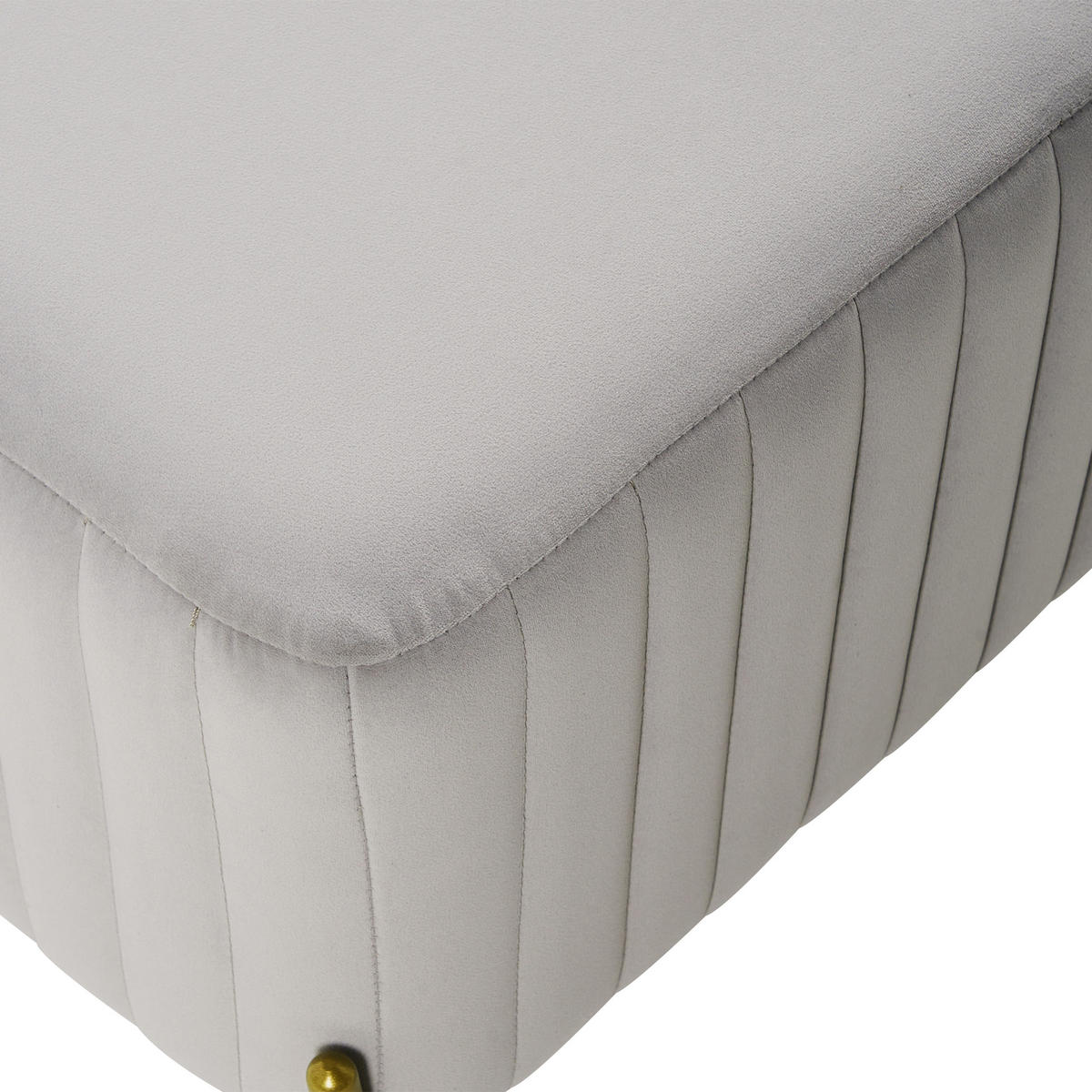 POLSTERBANK Samtstoff Grau Utah - Grau, Textil (91/43/47cm) - Beliani