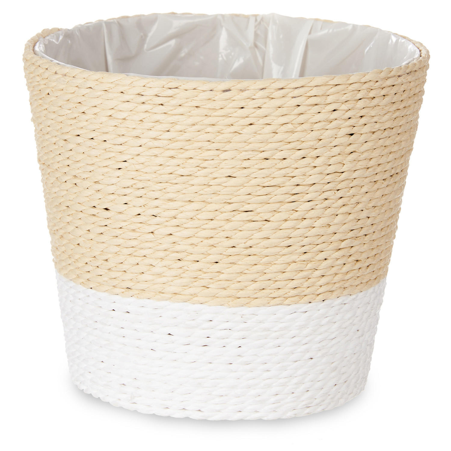 ÜBERTOPF Geflochten Ø 15 cm - Weiß, Kunststoff (15/16cm) - Ibergarden