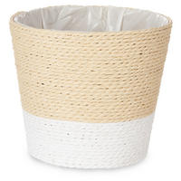 ÜBERTOPF Geflochten Ø 15 cm - Weiß, Kunststoff (15/16cm) - Ibergarden