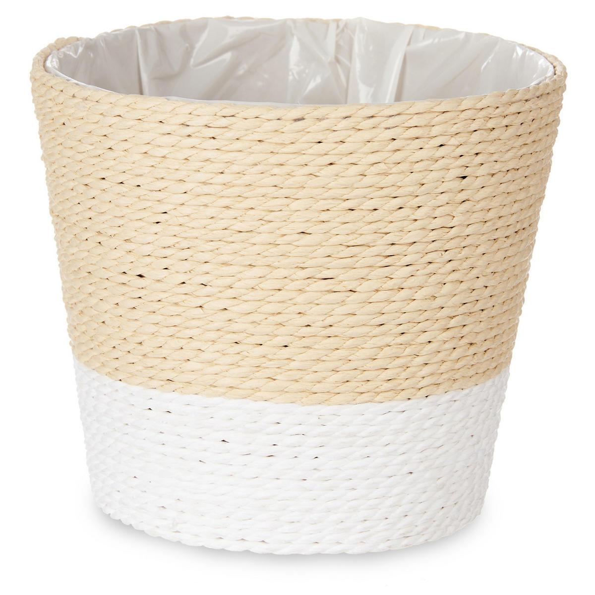 ÜBERTOPF Geflochten Ø 15 cm - Weiß, Kunststoff (15/16cm) - Ibergarden