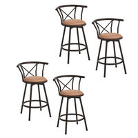 BARHOCKER, 4er-Set, Stoffbezug in Braun, Industrieller Stil - Braun, Metall (39/85/39.5cm) - Meubles Cosy