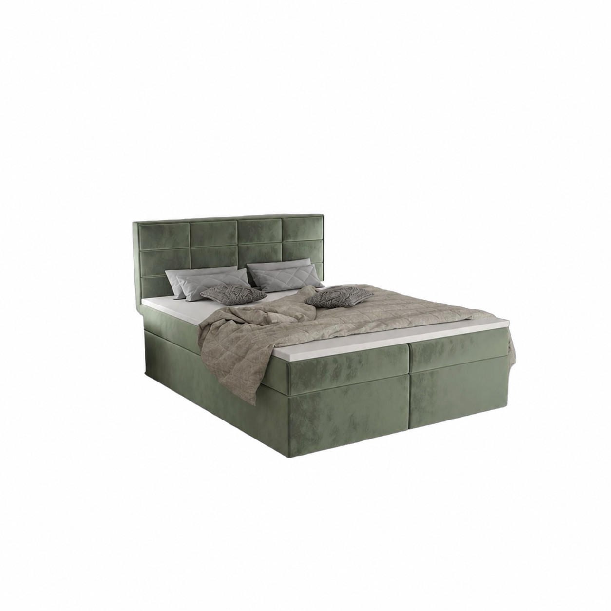 BOXBETT Kaja Dunkelgrün 160x200 cm - Dunkelgrün, Textil (160/200cm) - B&B Home