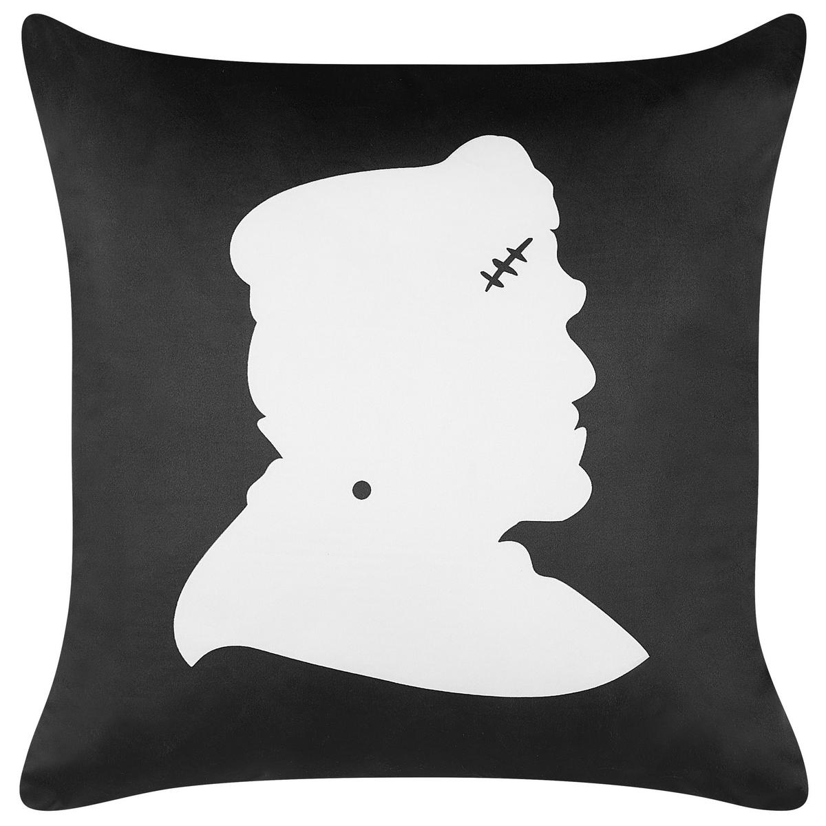DEKOKISSEN Schwarz 45/45 cm Franklinia - Schwarz, Textil (45/45cm) - Beliani