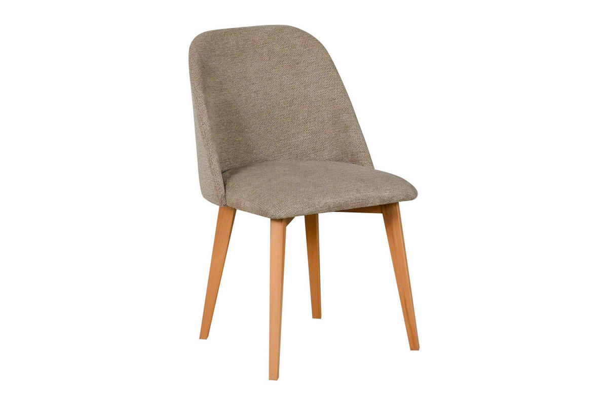STUHL 2er Set MONTI 3, natur buche, aragon 20 - Buchefarben/Mokka, Holz (48/83/47cm) - Leaf Design