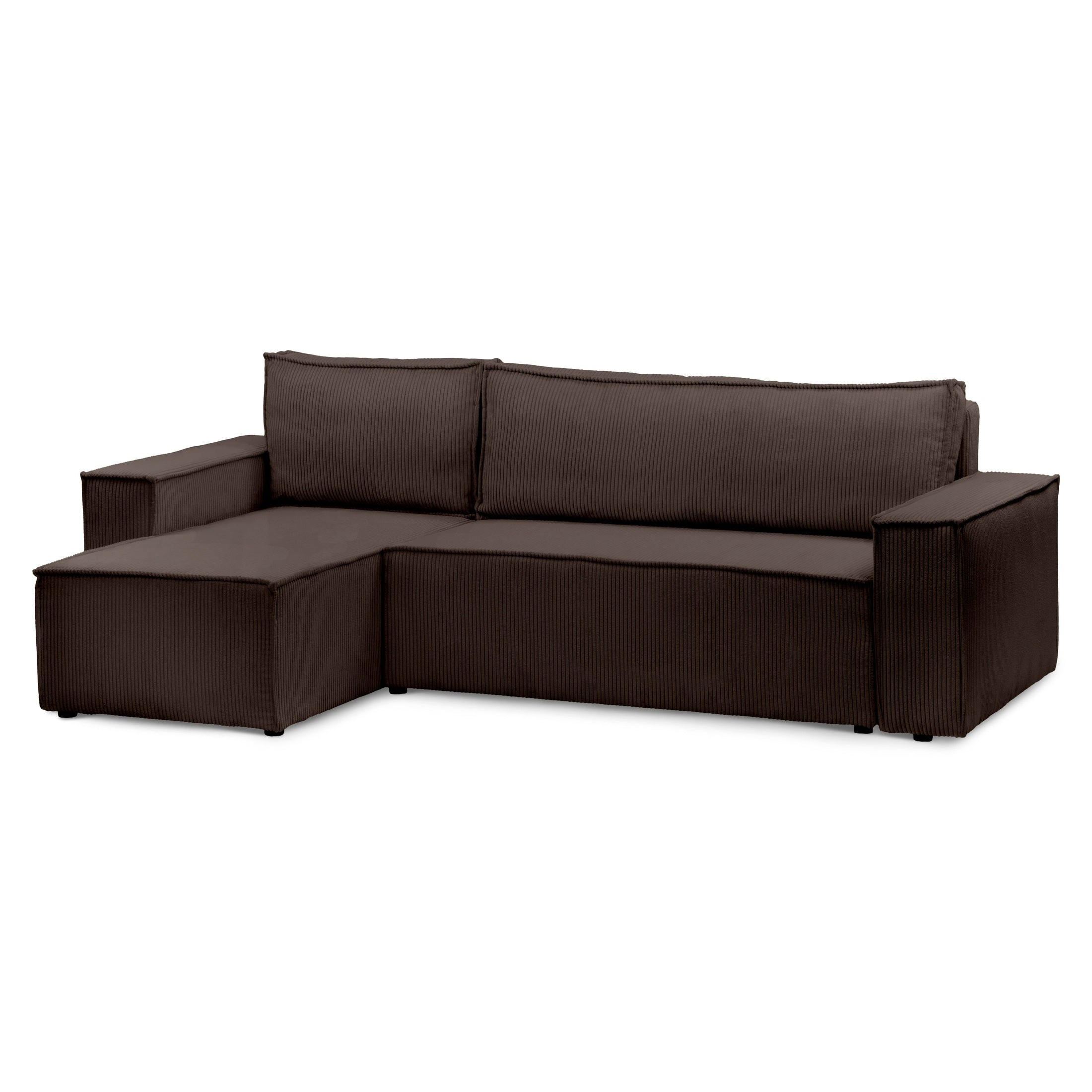Pillovely Ecksofa Braun 244x83x142 cm