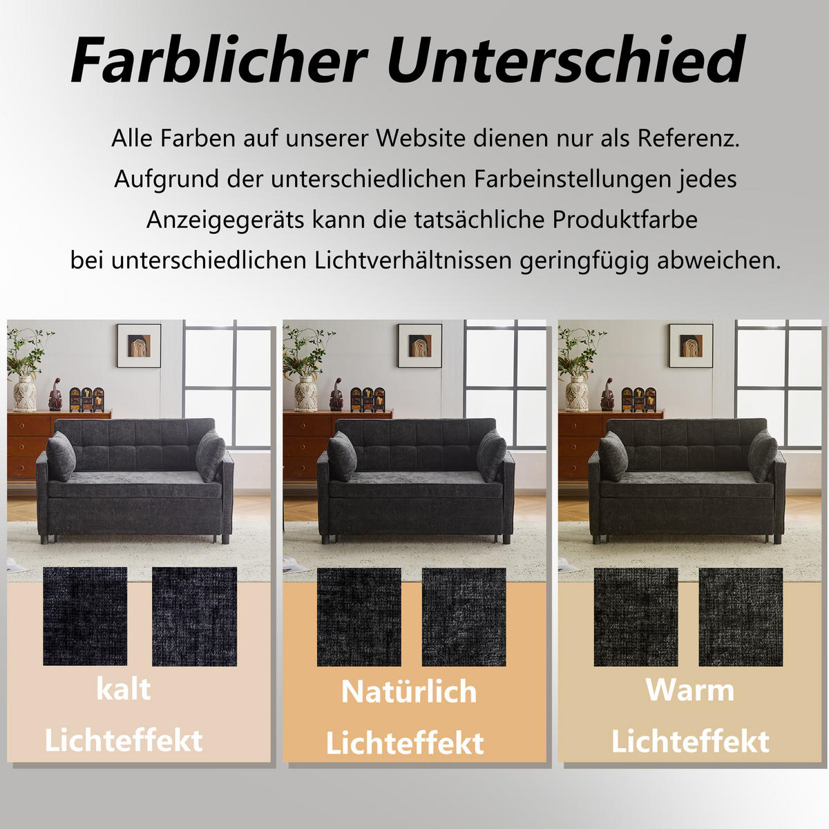 SCHLAFSOFA Chenille mit Ausziehfunktion und 2 Kissen Antikschwarz 142/79/85 cm - Schwarz, Textil (79/85/142cm) - Redom