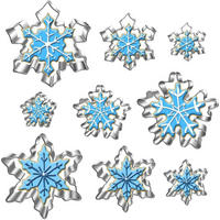 AUSSTECHFORMEN Schneeflocken Set 9-teilig - Multicolor, Metall (10/2/10.4cm)