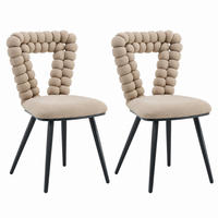 ESSZIMMERSTUHL 2er-Set Samt Camel mit Metallbeinen - Braun, Metall (44/85/45cm) - Meubliv