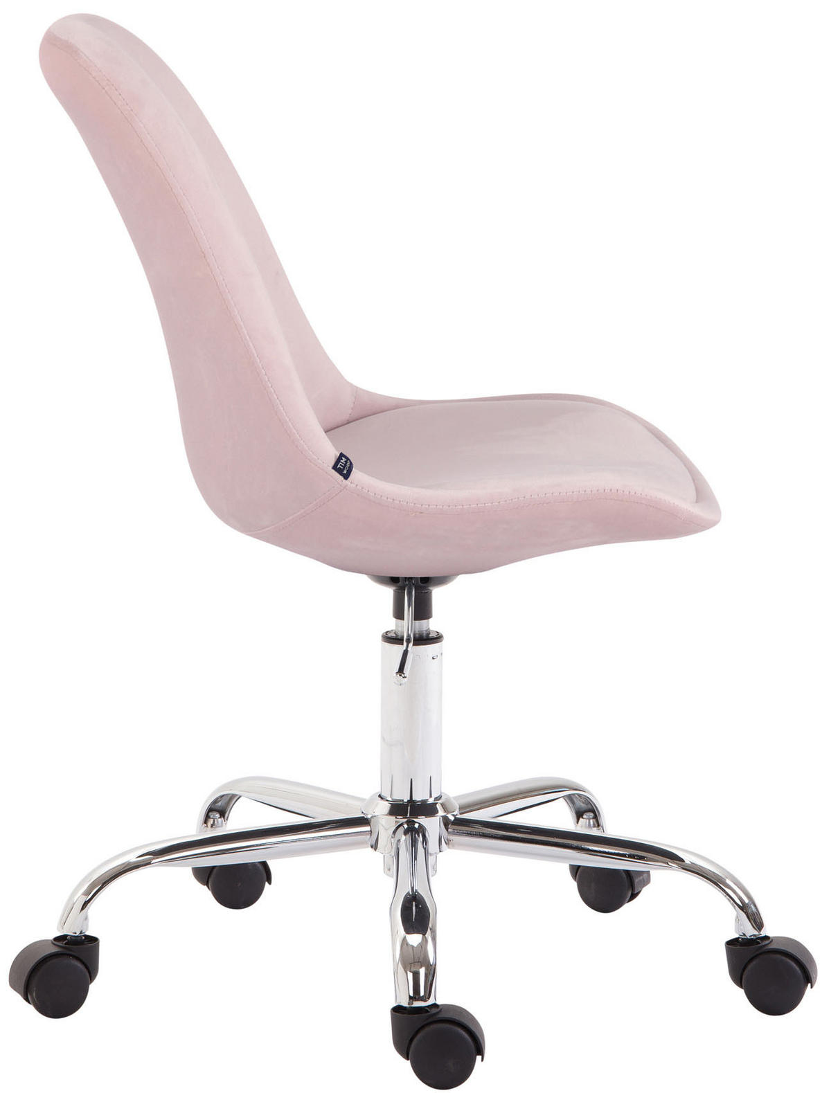 DREHSTUHL Samt pink - Chromfarben/Pink, Textil/Metall (48/81/54cm) - CLP
