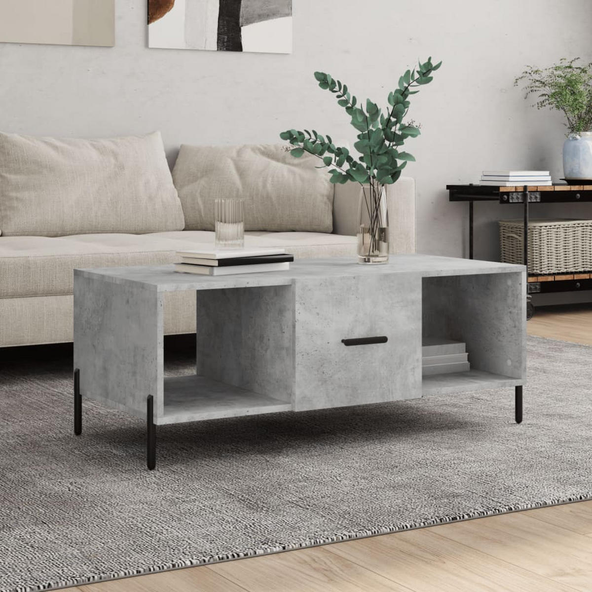 COUCHTISCH Betongrau 102x50x40 cm Holzwerkstoff - Grau, Holzwerkstoff (102/50/40cm) - furnicato