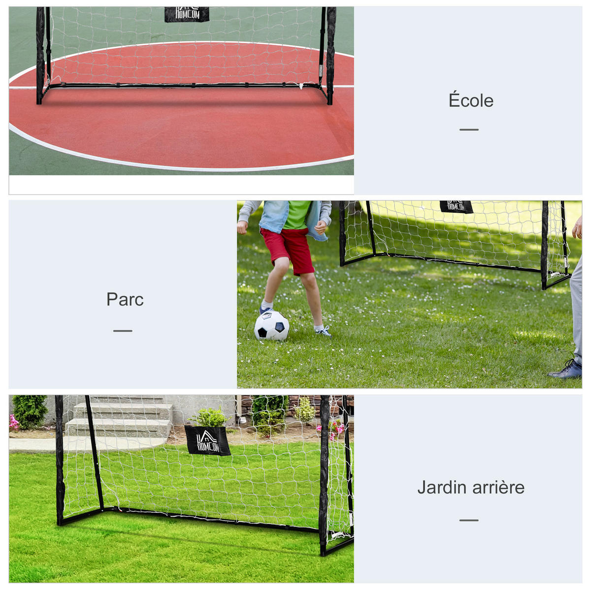 FUSSBALLTOR DE-18610 186x123 cm Trainings- & Spieltor Schwarz - Schwarz, Metall (62/186cm) - ComfortXL