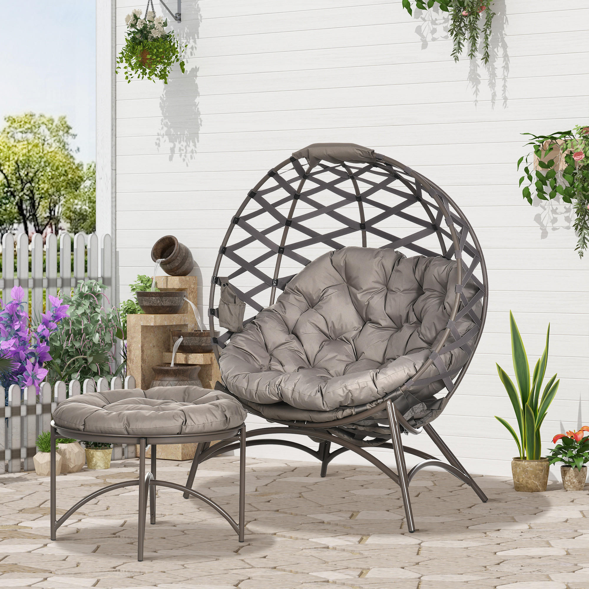 Thumbnail - Outsunny 2Tlg., Sand, Metall, Gartenmöbel, Gartenmöbel-Sets