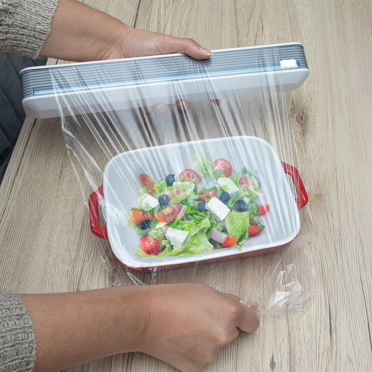 FOLIENSCHNEIDER Frischhaltefoliespender magnetisch - Weiß, Kunststoff (6.5/6.1/37.5cm) - Intirilife