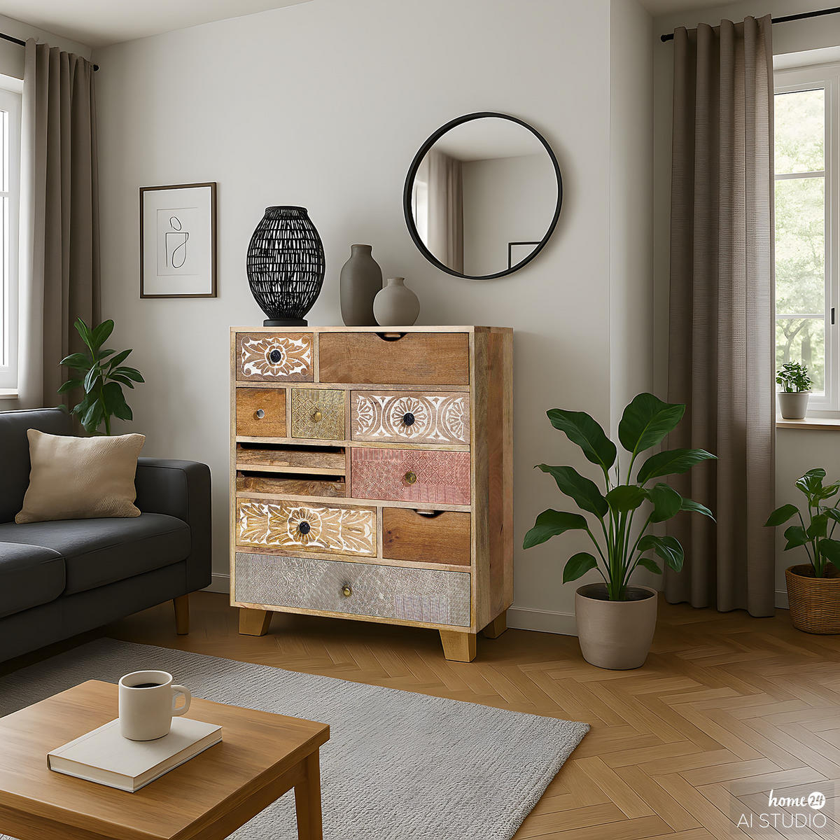 MASSIVE KOMMODE - Mango - Braun, Holz (75/85/30cm) - home24
