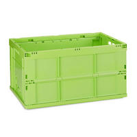 KLAPPBOX Grün stabil faltbar Polypropylen 60 l - Grün, Kunststoff (58.5/31.5/40cm) - Relaxdays