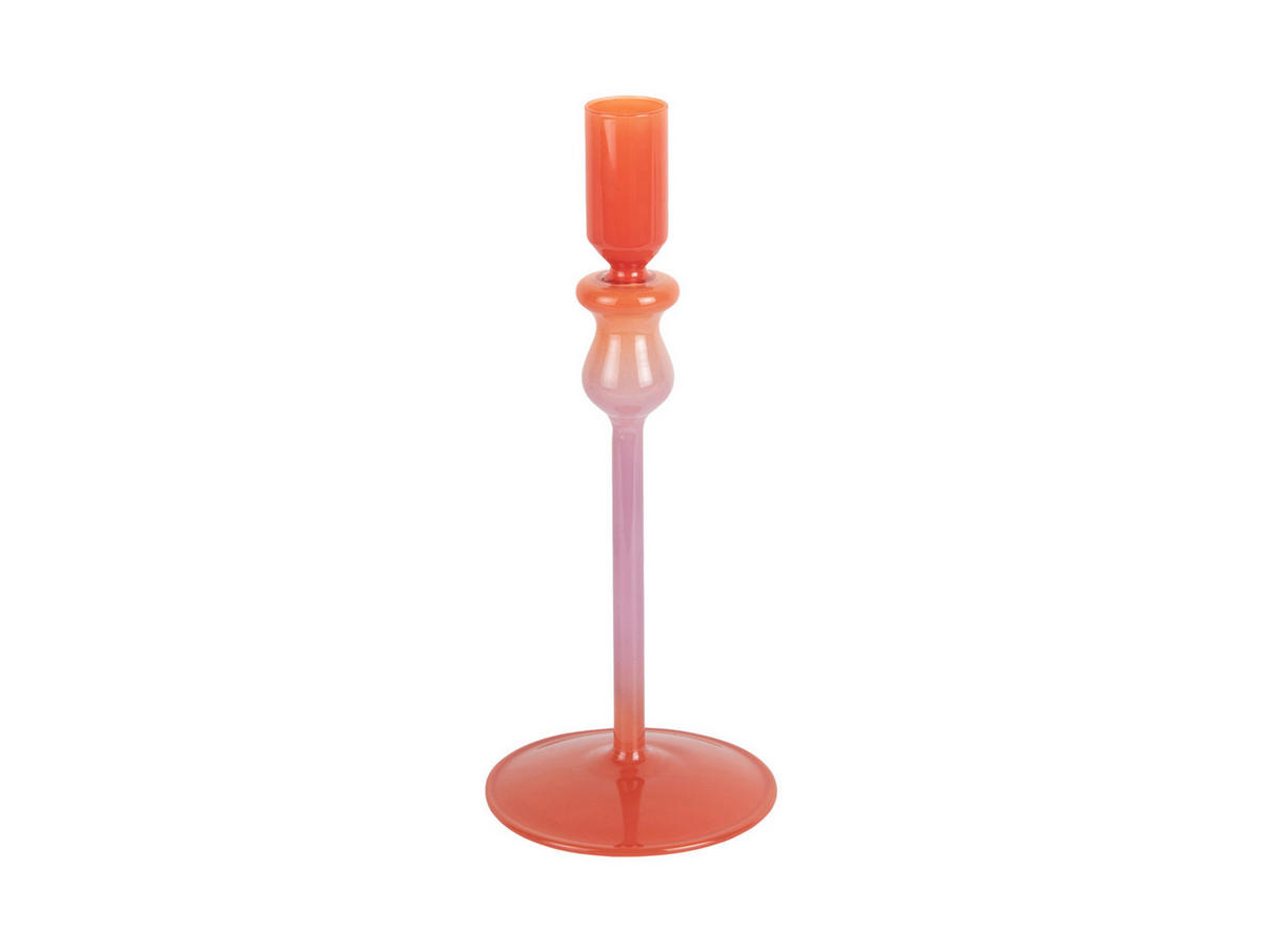 KERZENHALTER Duo Colores Orange 9.3/9.3/23 cm - Orange, Glas (9.3/23/9.3cm) - Present Time